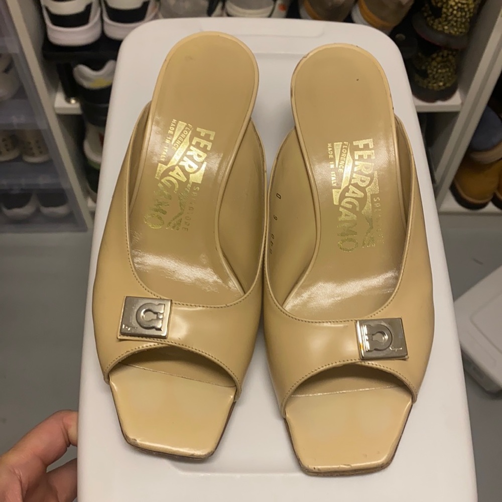 Salvatore Ferragamo heel slippers